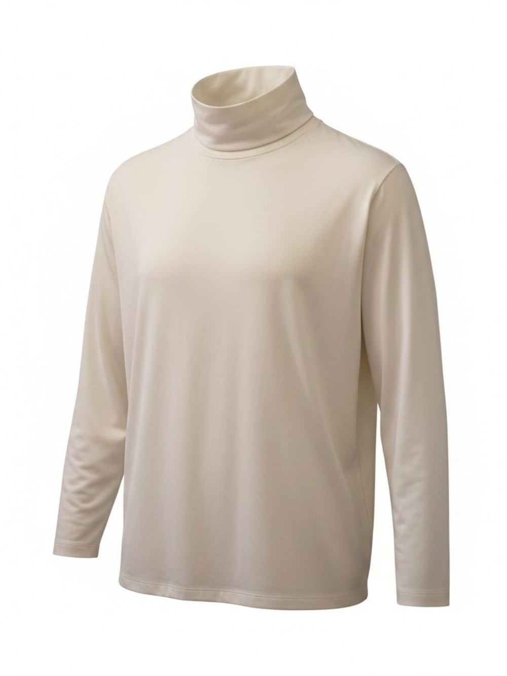 Susan Graver Cream Turtleneck Long Sleeve Top - 1X